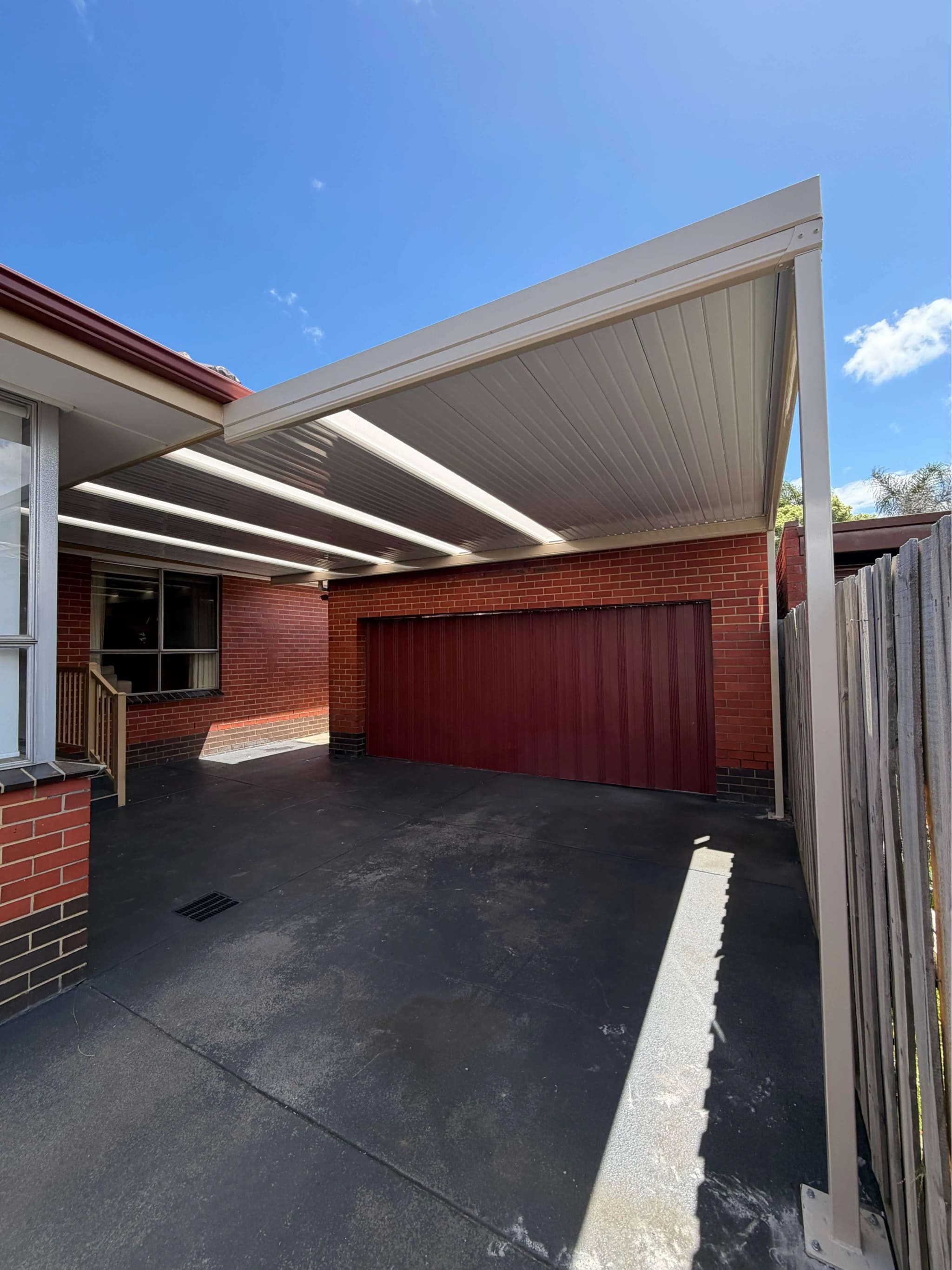 Skillion carport with brick home Malvern